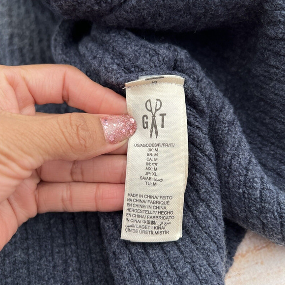 Goodthreads Womens Oversized Boucle Shaker Stitch Cardigan Sweater Navy Blue M - Picture 13 of 15